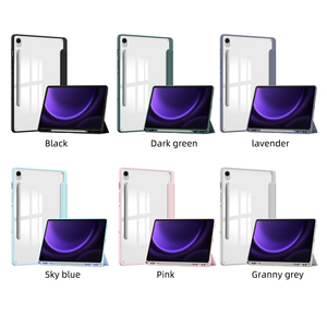 เคสแท็บเล็ตแบบบาง หนังใส สำหรับ <span class=keywords><strong>Samsung</strong></span> S9 S10 Lite 11 A11 A9 PLUS S6 <span class=keywords><strong>P613</strong></span>  อะคริลิกใส ช่องใส่ปากกา ฝาพับสามตอน - Product Image 5