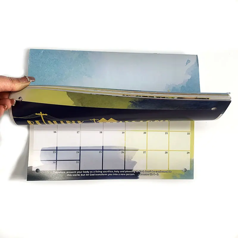 Пользовательский логотип 12 месяцев настенный календарь печать