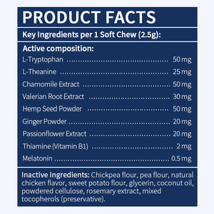 Suplemen Penenang Hewan Peliharaan Tersedia, 120 Soft Chews untuk Anjing, Biji Rami Chamomile, Suplemen Pereda Kecemasan - Product Image 2