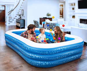 Piscine gonflable <span class=keywords><strong>pour</strong></span> enfants Ags, PVC de 0,30 mm <span class=keywords><strong>d</strong></span>'épaisseur, bain <span class=keywords><strong>d</strong></span>'<span class=keywords><strong>eau</strong></span> portable <span class=keywords><strong>pour</strong></span> la famille, 118x69x21 pouces, bleu, plaisir estival en plein air |   Fabriqué - Product Image 5
