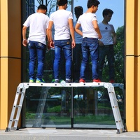 Échelle pliante polyvalente en aluminium pour escaliers légers à cadre 12 marches A