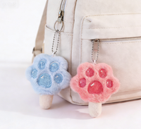 Porte-clés Patte en Peluche, Pendentif Empreinte Animale Douce, Breloque Dessin Animé Kawaii, Accessoire de Sac, Jouet pour Sac à Dos, Sac à Main, Cadeau, Décoration