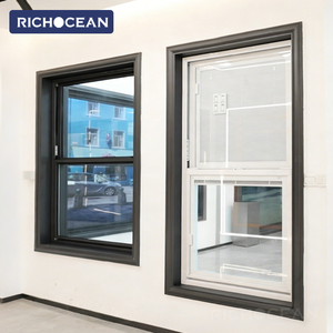 Fenêtre à guillotine simple en aluminium résistant aux chocs, double vitrage Low-E, fournisseur chinois RICHOCEAN - Product Image 2