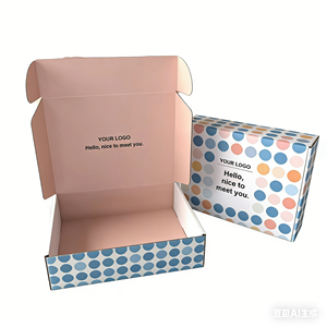 Boîte cadeau rose en carton ondulé recyclable avec logo personnalisé, faible MOQ, pour vêtements et cosmétiques, boîte d'expédition en papier - Product Image 2