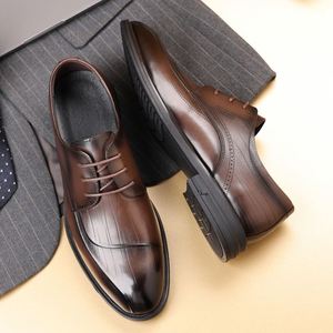 Zapatos de Cuero para Hombre, Otoño 2025, Estilo Británico, de Piel Vacuna de Primera Calidad, con Cordones, Punta en Pico, que Aumentan la Estatura - Product Image 4