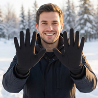 Gants de course thermiques en polaire, respirants, ultra fins, à doigts entiers, compatibles avec les écrans tactiles, pour le ski, le cyclisme, les sports de plein air, noirs