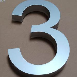 Letrero de metal cortado con láser de alta calidad, letras de negocios, número de casa retroiluminado con pintura plateada mate para uso de la empresa - Product Image 4