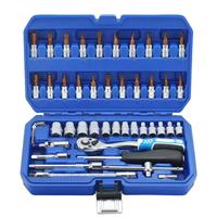 Ensemble d'outils de réparation automobile professionnels en acier à haute teneur en carbone à 72 dents, 46 pièces - Kit de mécanique robuste pour l'entretien des voitures