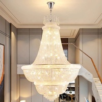 Salon de luxe lustre en cristal projet escalier Villa Duplex bâtiment grand lustre moderne salle à manger suspension
