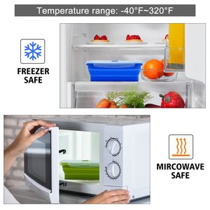 Hộp Đựng Thực Phẩm Gấp Gọn Bằng Silicon Có Nắp Đậy Hộp Cơm Trưa Bento An Toàn Không Chứa BPA Cho Máy Rửa Chén Và Tủ Đông Lò Vi Sóng - Product Image 5