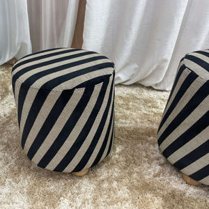 Wholesale Decorative Ottoman Teddy Fabric Boucle Stool Boucle Fabric Upholstered Round <b>Pouf</b> Ottoman Stool - Product Image 5