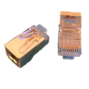 ขั้วต่ออีเธอร์เน็ตแบบมีชีลด์เคลือบทอง Rj45 8P8C แบบ 8 คอร์ ติดตั้งบนแผง - Product Image 3