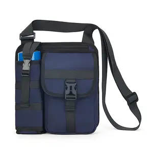 Custom Oxford Waterproof Men's Chest Bag Shoulder Phone Purse Bag Crossbody Sling Backpack for Men With Bottle Holder