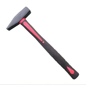 300G 45# steel forged fiber coated plastic handle fitter hammer, stone breaker machinist hammer