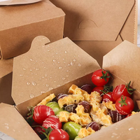 Conteneur en papier kraft biodégradable écologique jetable déjeuner Bento de qualité alimentaire dossier de stratification mat pour nouilles