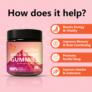 Gummies de Shilajit de l'Himalaya Or en Gros avec Miel de Manuka Bio – Améliore la Mémoire et la Fonction Cérébrale - Product Image 3