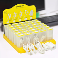 Aksesoris Ponsel Grosir Kustom Supermarket, Kemasan Display PDQ, Charger Dinding 2A Colokan EU, Kabel Data Pengisian Daya Tipe C