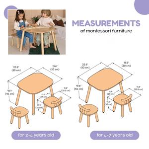 Ensemble table et chaises Montessori pour enfants, table pour tout-petits Waldorf, mobilier Montessori, table et chaises pour tout-petits, ensemble en bois pour enfants OEM - Product Image 5