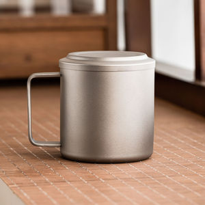 Copo de Chá de Titânio Puro com Separação de Água e Tampa, Design Minimalista de Alta Qualidade para Uso Doméstico e de Escritório - Product Image 2