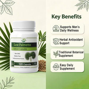 Cápsulas de Extracto de Saw Palmetto de Marca Privada OEM ODM, 1000 mg por Porción, 120 Cápsulas, Suplemento Dietético Sin Gluten y Sin GMO - Product Image 3