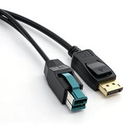 Cable USB 3.0 a DP a DC5525 a Mini DP a USB-C Macho con Carga Rápida de 3A, Material de PVC para Teléfono Móvil