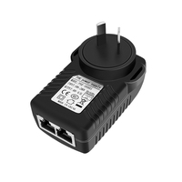 Injecteur PoE 48V 0.5A Alimentation CA Multi-prises (EU/UK/AU/US) Connexion Ethernet Protection contre les surtensions 802.3af Sécurité CCTV