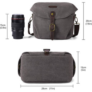 Échantillon gratuit Sac de caméra vidéo numérique vintage en toile imperméable professionnel unisexe pour la photographie - Product Image 2