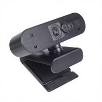 Webcam Full HD 1080P avec capteur CMOS autofocus, microphone intégré, caméra grand angle et cache de confidentialité pour PC de bureau ou ordinateur portable
