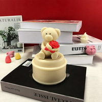 Amour cadeau mignon Rose ours ensemble bougie savon Silicone moule cuisine outil pour la cuisson gâteau Cookie chocolat pour cadeau