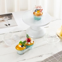Boîte d'emballage pour cupcakes, plateau simple ou double, boîte transparente en PET de qualité alimentaire pour tarte, dessert/mousse, pâtisserie