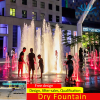 Fontaine à jet d'eau commerciale avec système 512, lumières LED et effets de fontaine dansante, fontaine au sol musicale