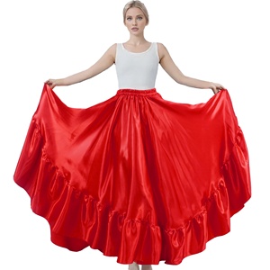 Falda de Satén con Volantes para Danza del Vientre, Danza Española, Danza Folclórica Mexicana, Flamenco, Traje de Actuación - Product Image 2