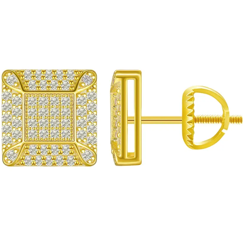 स्टाइलिश गहने इयररिंग्स 14k असली सोने की मोइससानाइट सेट 925 स्टर्लिंग चांदी हीरे स्टेनलेस स्टील के शानदार बालियां