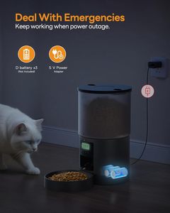 Distributeur automatique de nourriture pour animaux de compagnie intelligent 4L, certifié CE RoHS, sans bourrage, avec double alimentation de secours, étanche à l'humidité, vidéo sans fil - Product Image 5