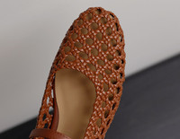 Cialisa Nouveaux Ballerines pour Femme Été 2025 Bout Rond Tendance Tressé Bride à Boucle Confortables Chaussures Mary Jane pour Filles