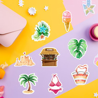 Autocollants Mignons Été Rafraîchissant 60 Pièces : Noix de Coco, Tranche de Citron, Soda, Lunettes de Soleil – Décalcomanies en Vinyle Étanche pour Coque de Téléphone