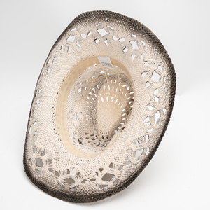 Sombrero de Paja Unisex con Borde Ancho Calado, Estampado Tie-Dye y Banda de Papel, Estilo Vaquero, para Cabezas Grandes - Product Image 6
