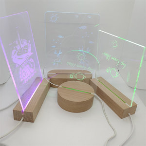 Ổ cắm loại đêm đèn Trophy cơ sở bằng gỗ ánh sáng ban đêm USB vòng hình chữ nhật hình bầu dục LED ánh sáng cơ sở bằng gỗ và Acrylic ánh sáng ban đêm - Product Image 6