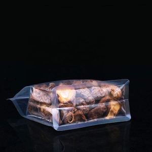 Doypack plastique transparent transparent Stand Up 8 côté <span class=keywords><strong>Quad</strong></span> joint bloc fond plat gousset boîte pochette fermeture éclair sac avec <span class=keywords><strong>poignée</strong></span> - Product Image 2