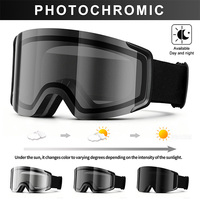 Lunettes de ski photochromiques, protection UV400, design pour sports de neige, lunettes de soleil polarisées à verres changeants de couleur, lunettes de snowboard personnalisées