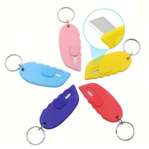 Personalized Mini Retractable Utility Knife Keychain - Portable <b>Box</b> Cutter & Letter Opener for Welcome Gifts - Product Image 1
