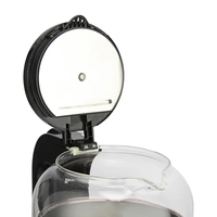 Bouilloire électrique en verre rouge avec lumière LED, arrêt automatique, contrôle de la température, capacité de 2,0 L, puissance de 1500 W pour un usage domestique