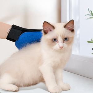 ถุงมือซิลิโคนสำหรับกรูมมิ่งสัตว์เลี้ยง พร้อมแปรงและหวี ทำจากโพลีเอสเตอร์ยางพลาสติกเนื้อนุ่ม สำหรับสุนัขและแมว ใช้สำหรับกำจัดขน อาบน้ำ และนวด - Product Image 4