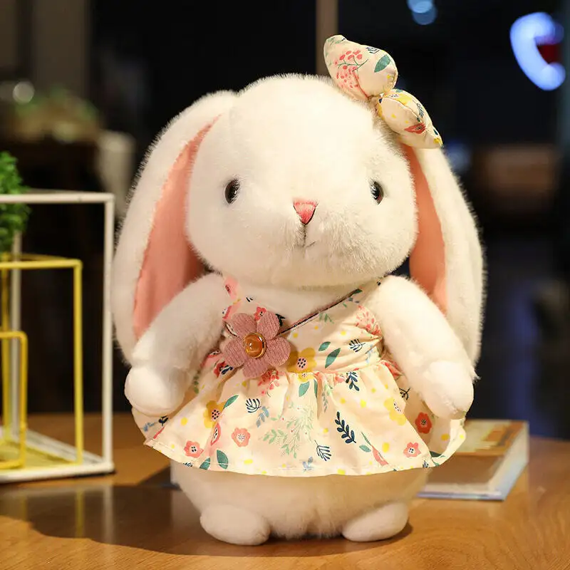 Good Quality Factory Soft Toy Lovely Flower Skirt Stuffed Plush Bunny Rabbit Toys Girls Gifts