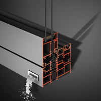 Portes et fenêtres coulissantes modernes en aluminium à rupture de pont thermique, triple ou double vitrage, pour maison passive, avec persiennes