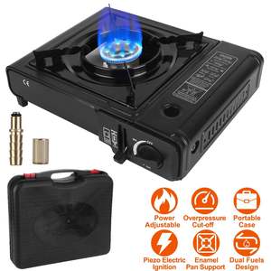 Réchaud de camping portable DB léger 3300W à double combustible avec allumage piézoélectrique automatique pour réservoir unique, modèle D0100XTYLHU - Product Image 4