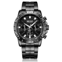 Montre chronographe sport pour homme, quartz, étanche, bracelet en acier inoxydable, lunette rotative et fenêtre de date