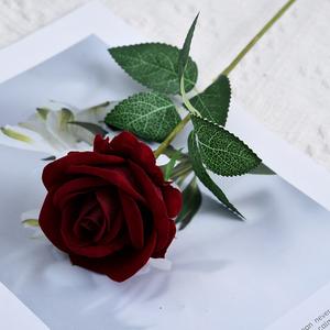 Roses artificielles en soie à longue tige, design royal perlé, pour décoration de mariage, branches de roses artificielles - Product Image 3