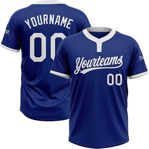 Op maat gemaakt honkbalshirt, softbalshirt, bedrukt, gepersonaliseerd met uw naam en nummer, jersey met twee knopen voor heren/dames/jeugd - Product Image 1