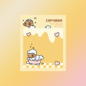 Note adesive della serie Capibara <span class=keywords><strong>e</strong></span> Post Note promozionali con Logo personalizzato serie di colori Note autoadesive facili Post Memo pad - Product Image 1
